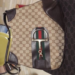 Gucci Hasler Horsebit monogram canvas bag